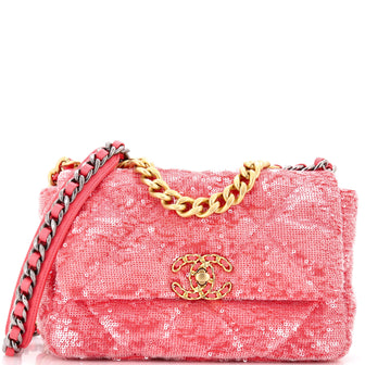 Chanel 19 Flap Bag Quilted Sequins Medium