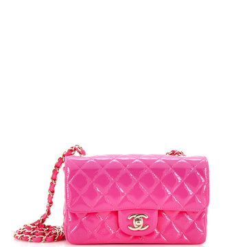Chanel Classic Single Flap Bag Quilted Patent Mini