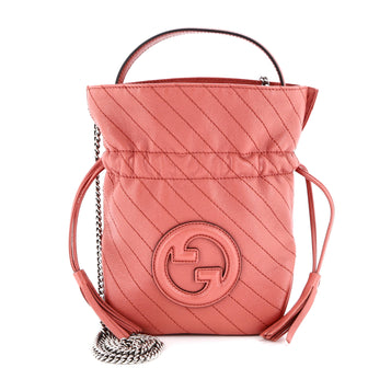Gucci Blondie NM Bucket Bag Diagonal Quilted Leather Mini