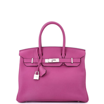Hermes Birkin Handbag Pink Togo with Palladium Hardware 30