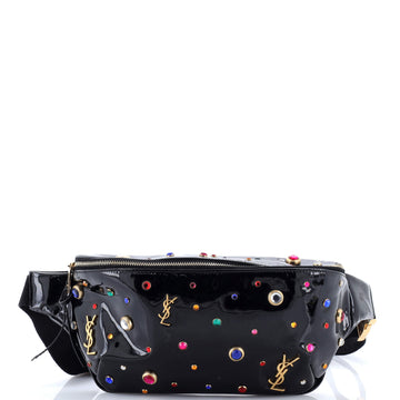 Saint Laurent Classic Monogram Belt Bag Embellished Leather