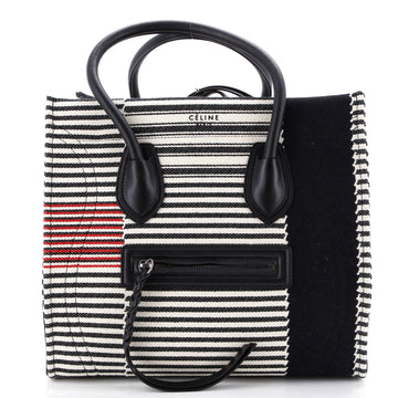 Celine Phantom Bag Striped Canvas Medium