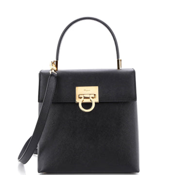 Salvatore Ferragamo Gancini Convertible Top Handle Bag Leather Mini