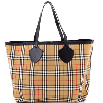 Burberry Reversible Giant Tote Tartan Cotton XL