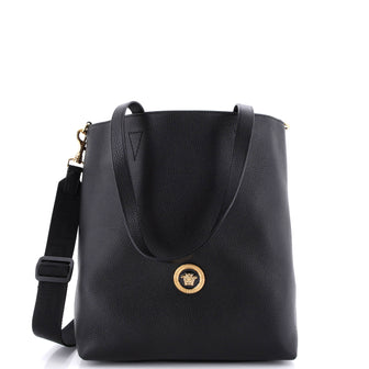 Versace La Medusa Convertible Shopper Tote Bag Leather Leather Tall