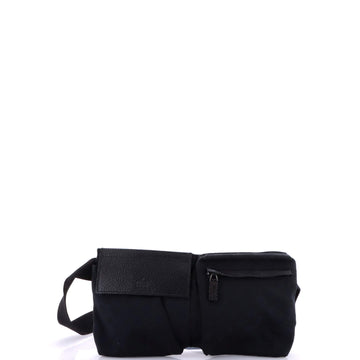 Gucci Vintage Double Belt Bag GG Canvas with Leather