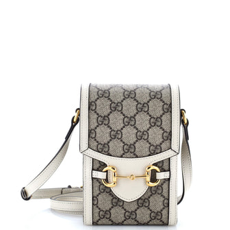 Gucci Horsebit 1955 Crossbody Bag GG Coated Canvas with Leather Mini