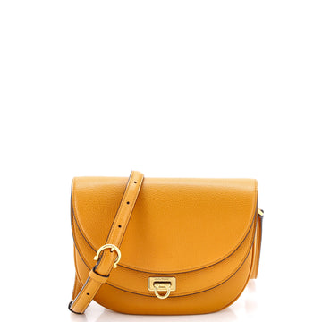 Salvatore Ferragamo Double Flap Saddle Crossbody Bag Leather