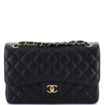 Chanel Classic Double Flap Bag Quilted Caviar Jumbo