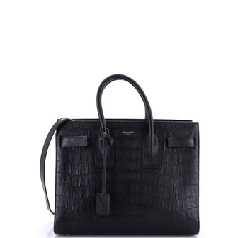 Saint Laurent Sac de Jour NM Bag Crocodile Embossed Leather Small
