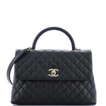 Chanel Coco Top Handle Bag Quilted Caviar Medium