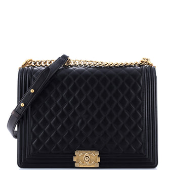 Chanel Boy Flap Bag Quilted Calfskin Large