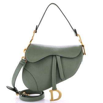 Christian Dior Saddle Handbag Leather Medium