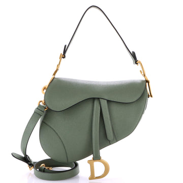 Christian Dior Saddle Handbag Leather Medium