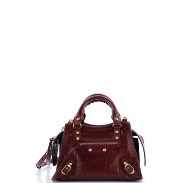 Balenciaga Neo Classic City Bag Crocodile Embossed Leather Mini