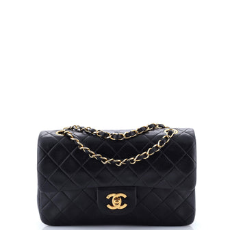 Chanel Vintage Classic Double Flap Bag Quilted Lambskin Small