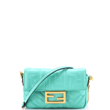 Fendi Baguette NM Bag Zucca Embossed Leather Mini