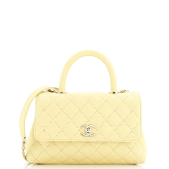 Chanel Coco Top Handle Bag Quilted Caviar Mini
