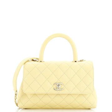 Chanel Coco Top Handle Bag Quilted Caviar Mini