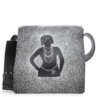 Chanel Vintage Mademoiselle Coco Flap Messenger Bag Printed Leather Medium