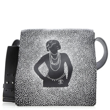 Chanel Vintage Mademoiselle Coco Flap Messenger Bag Printed Leather Medium