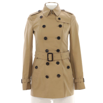 Burberry Women's Double Breasted Belted Mid-Length Trench Coat Cotton