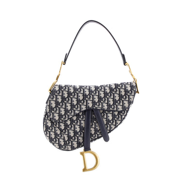 Christian Dior Saddle Handbag Oblique Canvas Medium