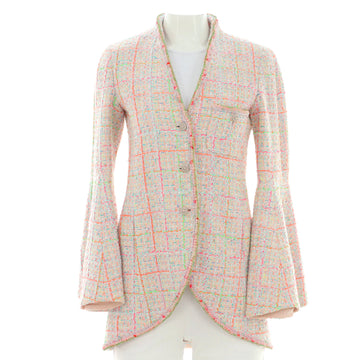Chanel Women's Single Pocket V-Neck Button Up Jacket Tweed