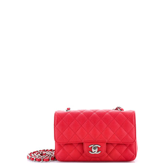 Chanel Classic Single Flap Bag Quilted Caviar Mini