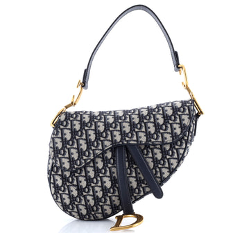 Christian Dior Saddle Handbag Oblique Canvas Medium