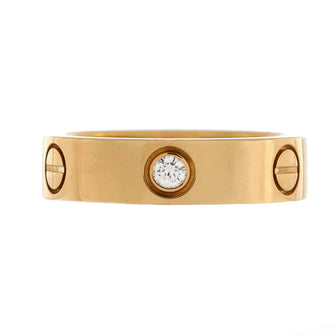 Cartier Love 3 Diamonds Band Ring 18K Yellow Gold with Diamonds