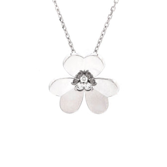 Van Cleef & Arpels Frivole Pendant Necklace 18K White Gold with Diamonds Large
