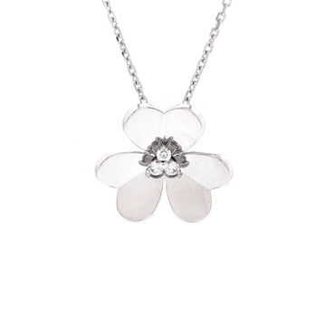 Van Cleef & Arpels Frivole Pendant Necklace 18K White Gold with Diamonds Large