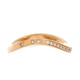 Cartier Paris Nouvelle Vague Wave Ring 18K Yellow Gold with Diamonds