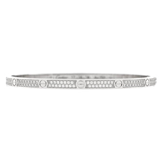 Cartier Love Bracelet 18K White Gold with Pave Diamonds Small