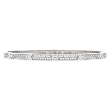 Cartier Love Bracelet 18K White Gold with Pave Diamonds Small