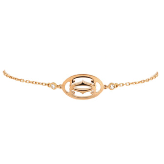 Cartier Double C Logo Bracelet 18K Rose Gold with Diamonds