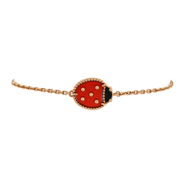 Van Cleef & Arpels Lucky Spring Ladybug Bracelet 18K Rose Gold with Carnelian and Onyx