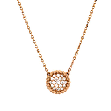 Van Cleef & Arpels Perlee Round Pendant Necklace 18K Rose Gold and Diamonds