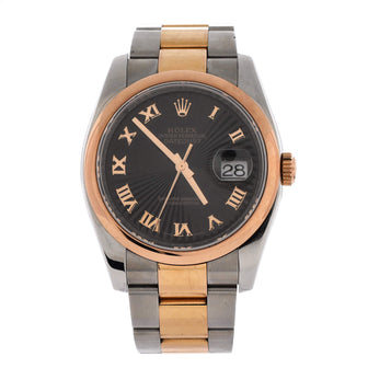 Rolex Oyster Perpetual Datejust Sunburst Automatic Watch Stainless Steel and Rose Gold 36