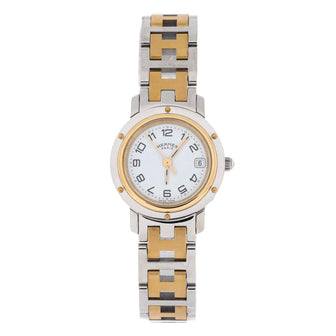 Hermes Clipper Quartz Watch Stainless Steel with Plated Metal 24