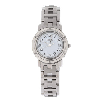 Hermes Clipper Quartz Watch Stainless Steel 24