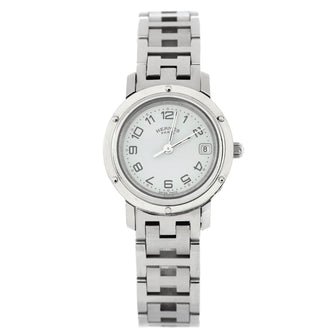 Hermes Clipper Quartz Watch Stainless Steel 24