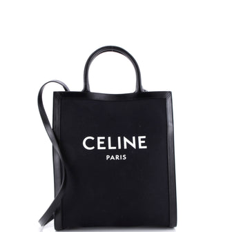 Celine Vertical Cabas Tote Canvas with Leather Small