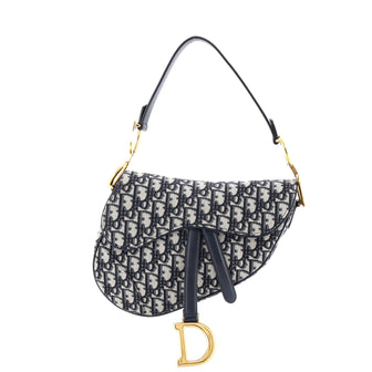 Christian Dior Saddle Handbag Oblique Canvas Medium