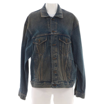 Balenciaga Men's Logo Oversized Jacket Denim