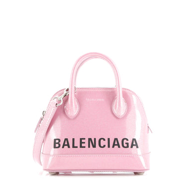 Balenciaga Logo Ville Bag Printed Leather XXS