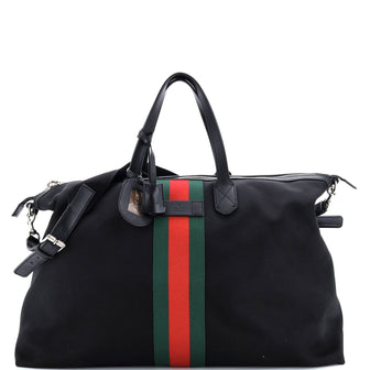 Gucci Web Duffle Bag Techno Canvas Large