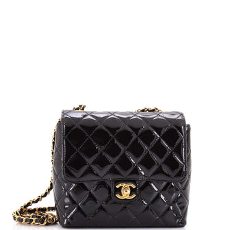 Chanel Very Square Flap Bag Quilted Patent Small