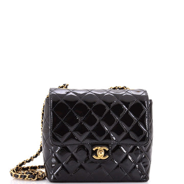 Chanel Very Square Flap Bag Quilted Patent Small
